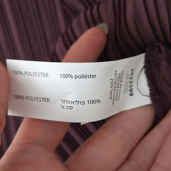 NWT DEX Plissé Plum V-Neck Dress, Size M - Picture 8 of 9